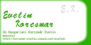 evelin korcsmar business card
